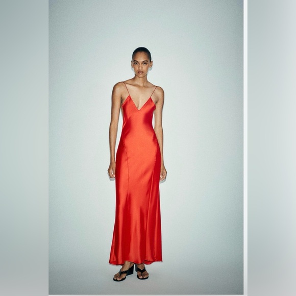 Zara Dresses & Skirts - Zara satin open back dress
